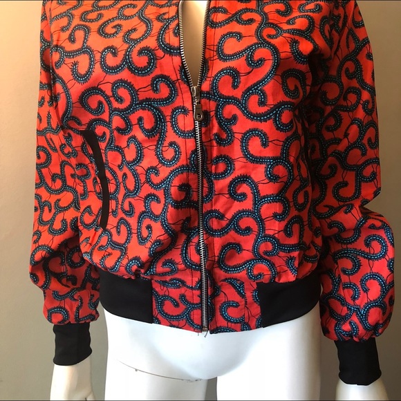Bomber jacket. African print jacket. - Picture 4 of 4
